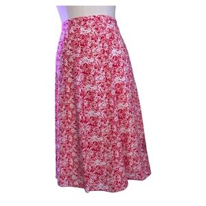 Vintage 1990s Tailor B. Moss Floral Red Women's Skirt Size 10